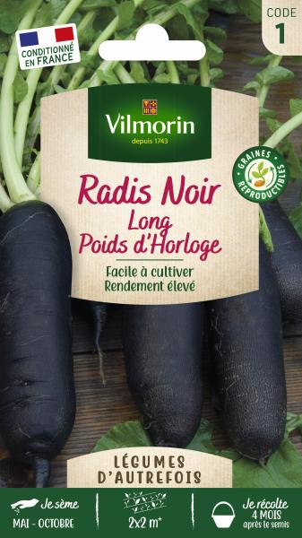 Potagères - Radis Noir Long Poids d'Horloge - Légumes d'Autrefois - PACKAGING_RECTO